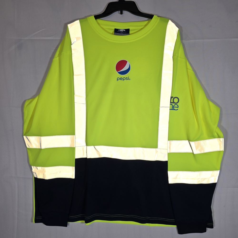 Pepsi Neon Green Safety Shirt with Reflective Stripes